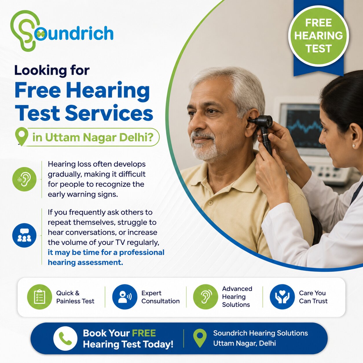 Looking for Free Hearing Test Services in Uttam Nagar Delhi
